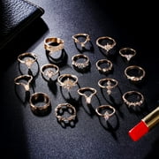 Homaful 52 Pcs Knuckle Stacking Rings for Women Teen Girls,Boho Vintage Finger Rings Stackable Gold Silver Midi Rings Set Multiple Rings Set