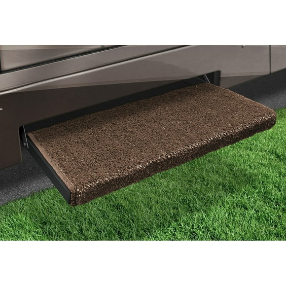 Prestofit Entry Step Rug 2-1050 Jumbo Wraparound Plus; Wrap Around Hook And Spring; 23 Inch Width; Espresso; Outdoor Turf With Marine Backing; With Shrink-wrap And Sleeve; Single