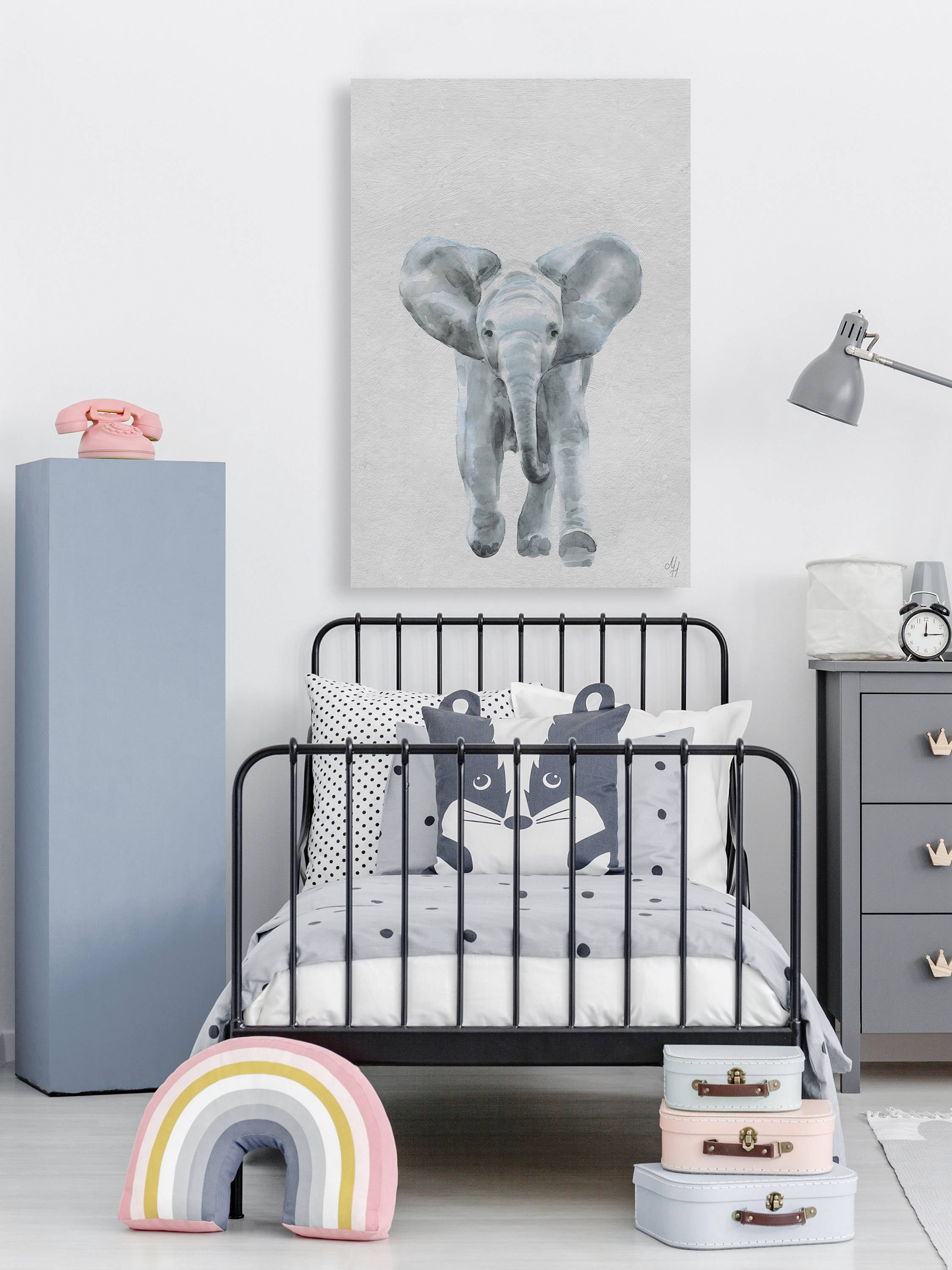 Marmont Hill Here Goes the Elephant II Canvas Wall Art