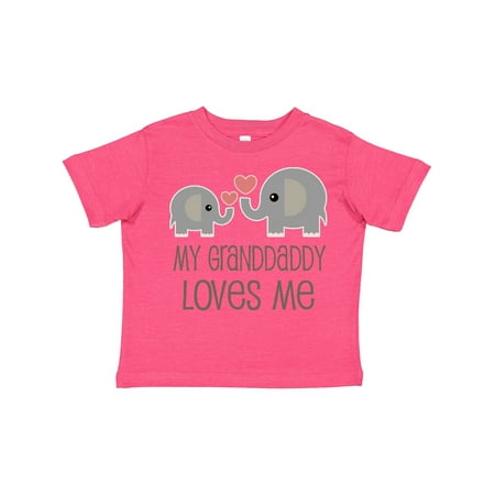 

Inktastic Grandaddy Loves Me Elephant Gift Toddler Boy or Toddler Girl T-Shirt