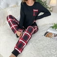 thumbnail image 5 of free travel pajama sets for women lightweight resistant sleepwear Womens Autumn Winter Prints Pajamas Long Pants Sets Soft Comfy Night Wear V Neck Loungewear Cute Two Piece Pajama, 5 of 8