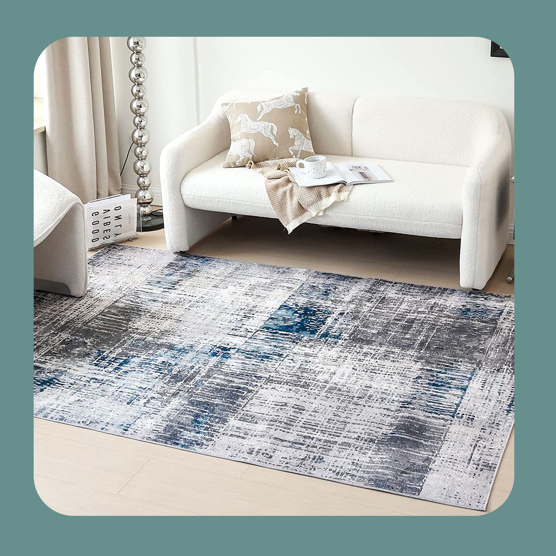 Washable Rug 4'x 6'for Living Room