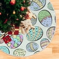 thumbnail image 5 of FMSHPON Easter Beautiful Easter Colorful Eggs Xmas Christmas Tree Skirt Stand Mat for Holiday Party Decoration Indoor Outdoor 48 inches, 5 of 6