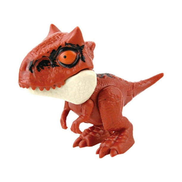 Figura de acción de juguete de dinosaurio con dedo mordedor con extremidades flexibles, divertida y creativa. Torosaurio marrón