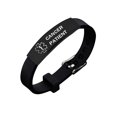 thumbnail image 1 of Brazalete de información médica de silicona de acero de titanio, PACIENTE DE CÁNCER, 11 Feliz Sencillez, 1 of 4