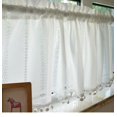 thumbnail image 3 of ZHH Floral Lace Light Filtering Half Kitchen Curtains Rod Pocket Voile Cafe Valance 12"x59"  White, 3 of 5