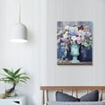 thumbnail image 4 of JEUXUS - Canvas Prints Wall Art Blue Peacock Elegant Flower Painting Giclee Print on Canvas Stretched and Framed Vintage Home Office Living Room Bedroom Decor Artwork, 4 of 5