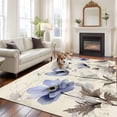 thumbnail image 3 of Area Rug for Living Room, Purple Spring Floral Non-Slip Indoor Ex Large Carpet for Bedroom/Dining Room, Vintage Botanical Retro Art Washable Low-Profile Rectangle Floor Runner Rugs - 8 x 10 Ft, 3 of 7
