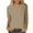 Khaki, variant on 3/4 Sleeve Waffle Knit Tops for Women Solid Casual Crewneck Loose Tunics 2025 Spring Casual Work Blouse Three Quarter Length Sleeve Tees Limited Time Deal White XL