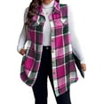 thumbnail image 6 of Cuteduck Womens Plus Size Sleeveless Plaid Vest Wool Blazer Jackets Cardigan Outerwear Fall Winter Tops 1X-4X, 6 of 6