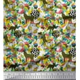 thumbnail image 1 of Soimoi Moss Georgette Fabric Dot,Camouflage Texture & Wolf Animal Decor Fabric Printed Yard 42 Inch Wide, 1 of 1