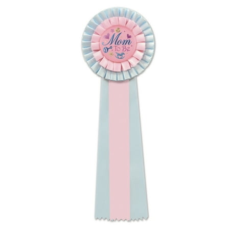 Beistle Pack of 3 Pink and Blue "Mom to Be" Baby Shower Deluxe Rosette Ribbons 13.5"