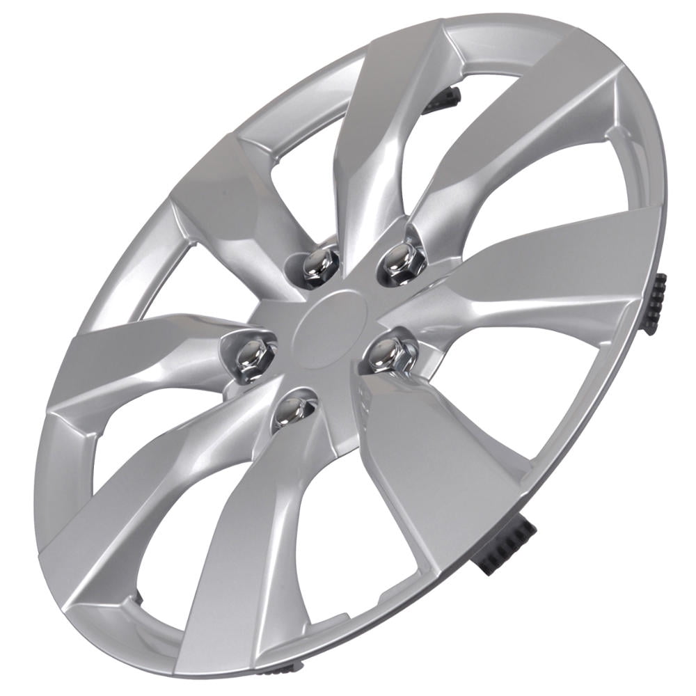 BDK (4 Pack) of Premium 16" inch Hubcap Wheel Cover Replacements for OEM Steel Wheels, High Grade ABS with Retention Ring, KT-1042-16