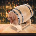 thumbnail image 2 of Barril De Vino De Madera Fuerte De Roble Natural, Mini Barril De Vino, Para Almacenar Vino Tinto, Brandy, Whisky, Tequila, Etc. Para Restaurante ANGGREK Color Madera con Aro Negro 1L, 2 of 8