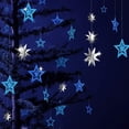 thumbnail image 2 of Cheerland Blue Silver Star Party Decoration Glitter 3D Star Garland, 2 of 6