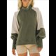 thumbnail image 1 of Suéter Informal de Larga con Cuello Alto y Mangas Farol en Contraste para Mujer. Albaricoque Verde S, 1 of 9