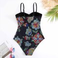 thumbnail image 5 of ZQGJB Sexy One Piece Tankini Swimsuit with Chiffon Wrap Around Long Skirt for Women Vintage Summer Floral Printed Tummy Control Bathing Suit 2 Piece Set #23-Black S, 5 of 8
