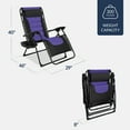 thumbnail image 2 of Best Choice Products Oversized Padded Zero Gravity Chair, Folding Outdoor Patio Recliner w/ Side Tray - Black/Purple, 2 of 7