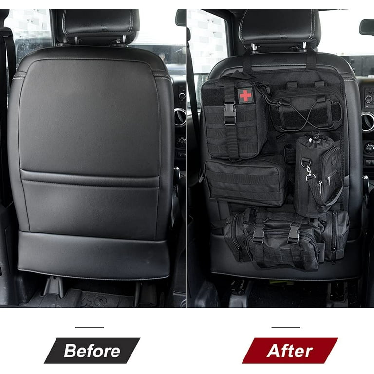 Universal Tactical Vehicle Seat Back Organizer with 5 Detachable