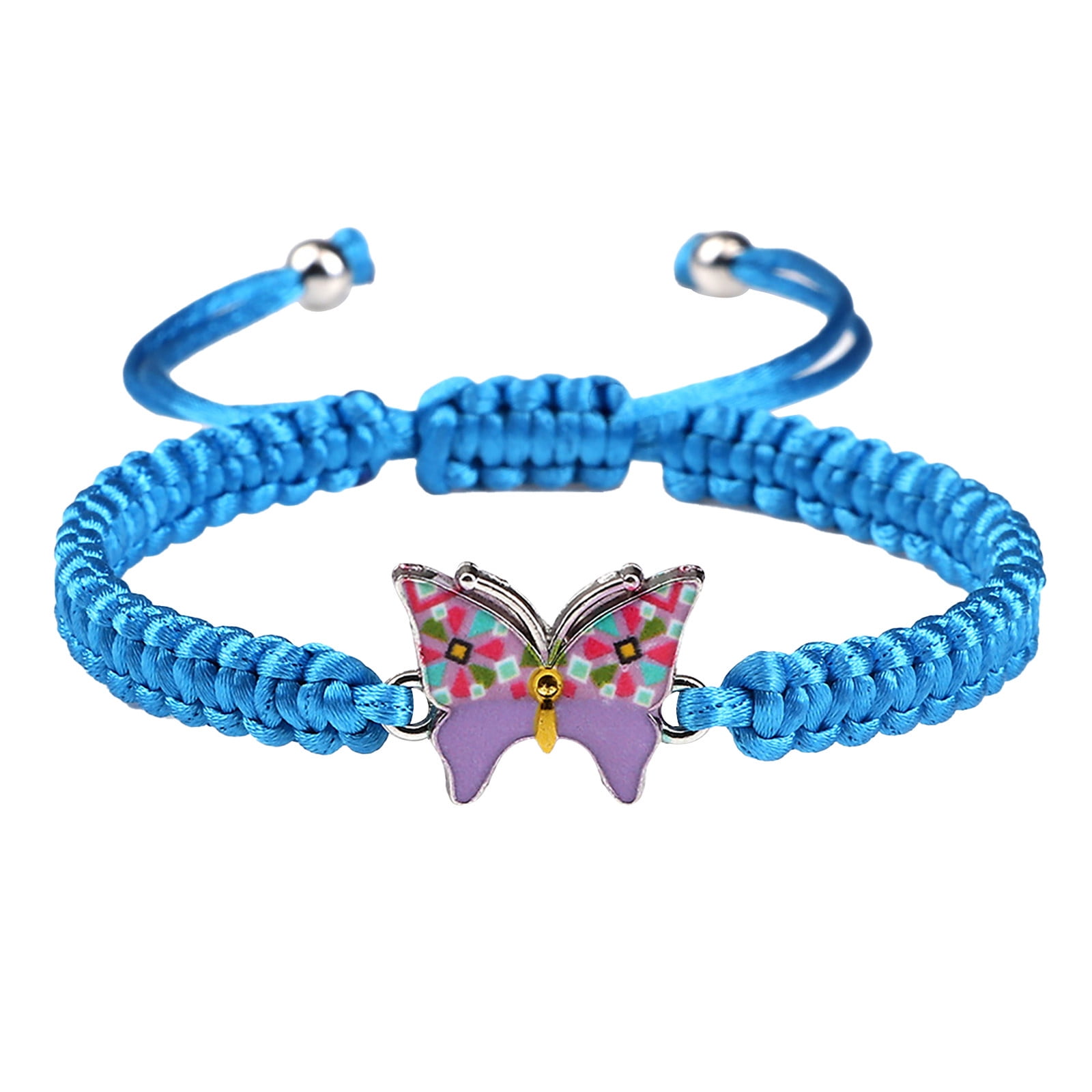 Gyouwnll Hand Woven Butterfly Pendant Bracelet