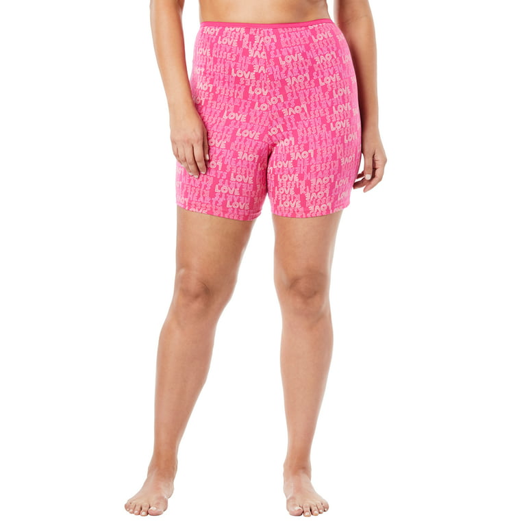 Comfort Choice Women's Plus Size Cotton Boxer 5-Pack Panties