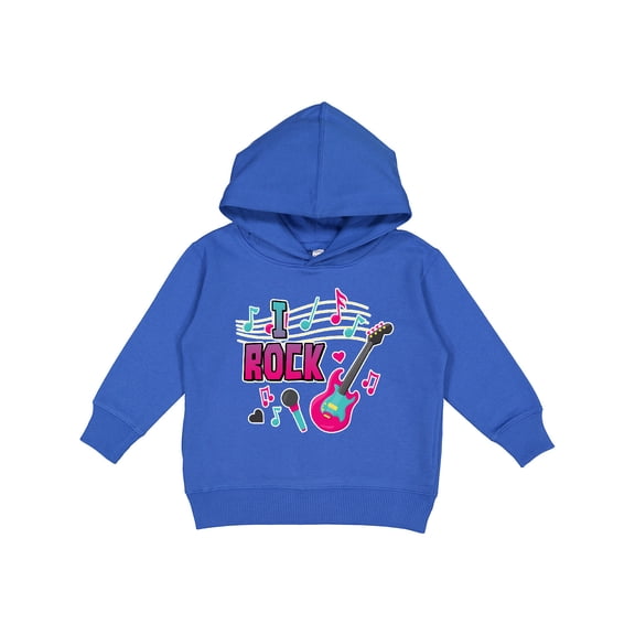 Inktastic I Rock with Guitar Microphone and Music Notes Toddler Hoodie