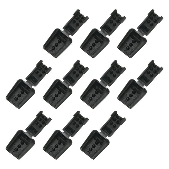 Uxcell 10Pack Nylon Cord End Tips Zipper Pull Cord Stopper Ends Lock (17x14mm, Black)