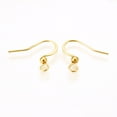 thumbnail image 2 of 316 Surgical Stainless Steel Earring Hooks Ear Wire with Horizontal Loop Real 18k Gold Plated 16x16~19.5x3mm Hole: 2mm 21 Gauge Pin: 0.7mm, 2 of 2