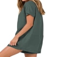 thumbnail image 3 of MesaSe Femmes Été Manches Courtes Combinaisons Shorts V Cou Bouton-Down Rompers, 3 of 6
