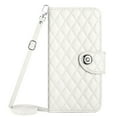 thumbnail image 4 of SaniMore Case for Samsung Galaxy A05, PU Leather 3D Lattice Stylish for Girls Crossbody Lanyard Flip Kickstand Card Slots Cash Pocket Magnetic Clasp Full Protective Shockproof Wallet Shell, White, 4 of 9