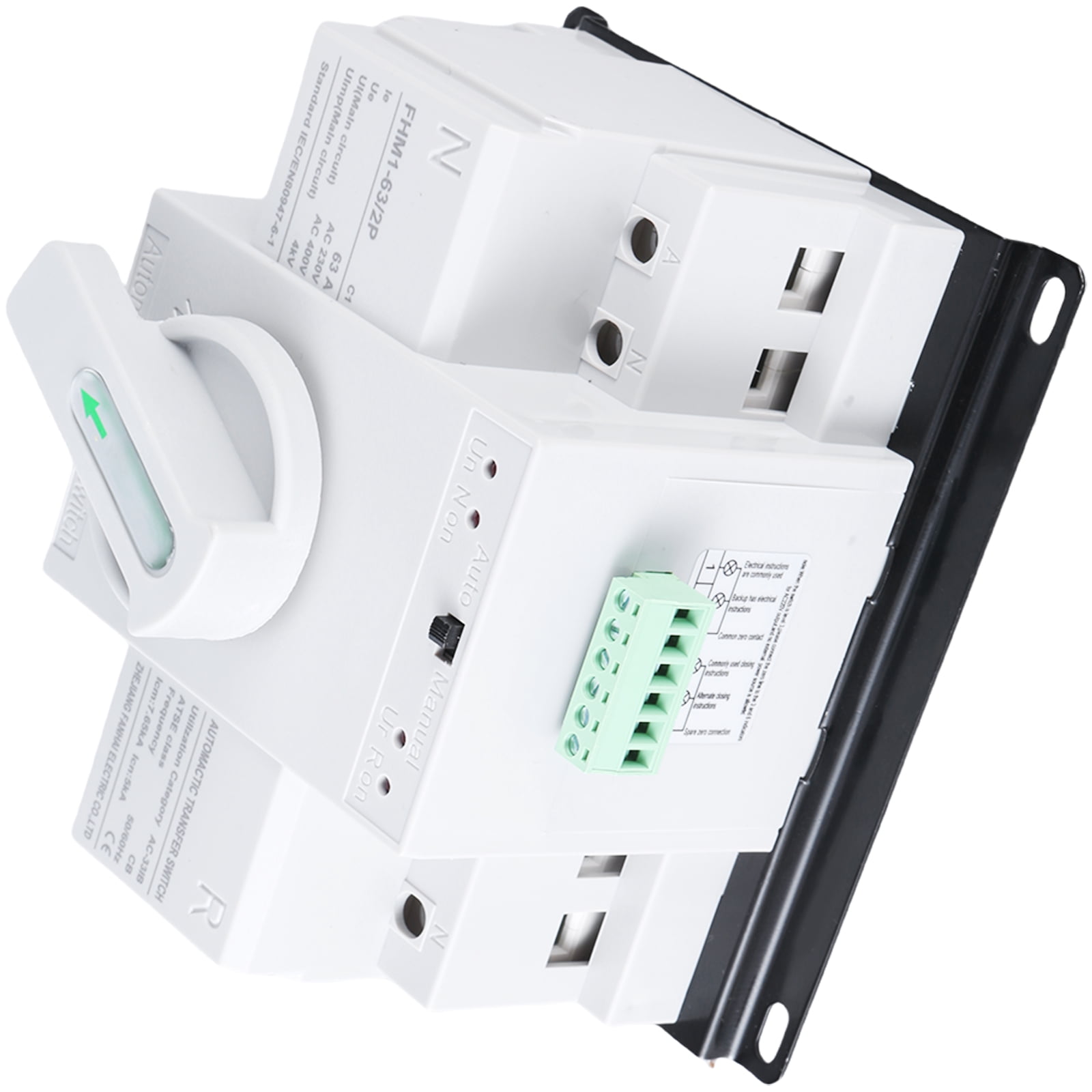 220V/110V Miniatures Circuit Breaking 2 Power 63A Automatic Transfer Switches Simple Operate for Home Electrical Safety