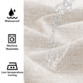thumbnail image 4 of Cortina colgante sin perforaciones y cortina de ducha impermeable de poliéster de lino de imitación, 4 of 6