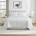 thumbnail image 2 of VCNY Home Square 3-Piece White Textured Grid Pinsonic Quilt Set, Full/Queen, Adult, Unisex, 2 of 5