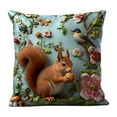 thumbnail image 2 of Easter Forest Animals Throw Pillow Covers 18x18,Easter Squirrel Pillow Covers,Floral Throw Pillow Cases, Spring Decorative Farmhouse Decor Farmhouse Decorative Cushions for Sofa Couch Bed Home Decor, 2 of 6