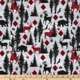thumbnail image 2 of Red  Black Woodland Animals Calico Cotton Fabric, 2 of 2