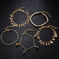 thumbnail image 4 of MasteelfCA 5Pcs Alloy Anklets Rhinestone Ankle Chain Delicate Ankle Jewelry Foot Chain Ankle Chain Golden, 4 of 7