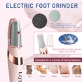 thumbnail image 6 of LQT Electric Foot File – Rechargeable Callus Remover for Hard, Cracked Skin – at-Home Pedicure Kit for Smooth Feet (Men & Women) (Pink), 6 of 7