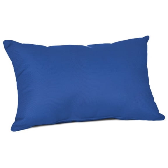 Casual Cushion Outdoor Lumbar Pillow, Sunbrella Fade & Water Resistant for Patio Furniture & Porch Swings, 19"W x 12"L, 6" thick, Reversible, Canvas True Blue