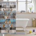 thumbnail image 3 of Manfei Vintage Paddle Shower Curtain 72Wx72L,Rustic Lake Life Bathroom Curtain,Light Blue Gray, 3 of 6