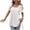 White Tops, variant on Htigea Women's Square Neck Summer Tops Babydoll Short Sleeve Shirts Hollow Out Eyelet Peplum Tunic Tee Pink S