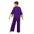 thumbnail image 2 of Miutii Kids Boys 2 Piece Worship Praise Dance Outfit Long Sleeve Metallic Pullover Top with Liturgical Pants Set Purple 14, 2 of 7