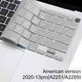 thumbnail image 1 of TPU Keyboard Cover for MacBook Pro 13 inch A2251 A2289 (2020 Released) - Ultra Thin Protective Invisible Skin Keyboard Film - Color: Silver, 1 of 5