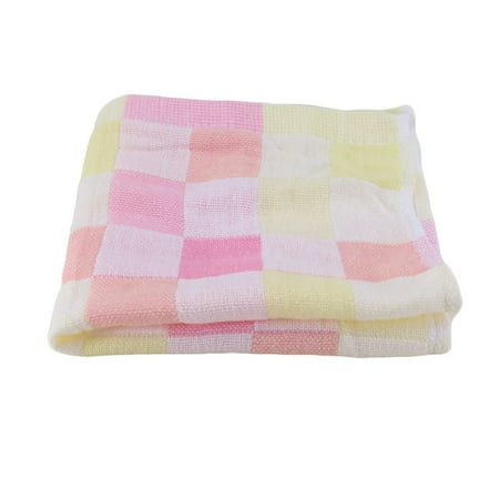 

Tssuoun Square Towels Cotton gauze Plaid Towel Kids Bibs Use Hand Face Towels Red