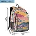 thumbnail image 2 of FORMRS Unisex School Backpack 17" Student Travel Bag with Laptop Compartment, Green Floral Wave, 2 of 7