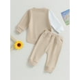 thumbnail image 4 of Cenuakty Baby Boys 2 Piece Tracksuit Contrast Color Long Sleeve Sweatshirt and Elastic Pants Spring Outfits for Toddler, 4 of 9