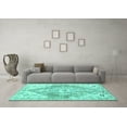 thumbnail image 3 of Ahgly Company Indoor Round Abstract Turquoise Blue Contemporary Area Rugs, 3' Round, 3 of 4