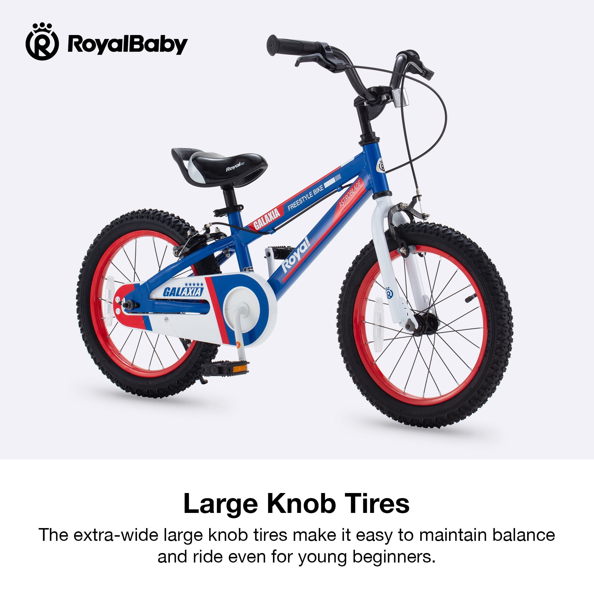 RoyalBaby Galaxia Kids Bike Toddlers 16 Inch Wheel Bicycle Beginners Boys Girls Ages 4-7 Years, Kickstand, Blue