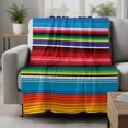 thumbnail image 2 of Colorful Striped Blanket Soft Cozy Warm Throw Blanket for Couch, Plush Fuzzy Flannel Fleece Blankets for Sofa, Boho Rainbow Stripes Abstract Lines Bed Blankets Lightweight Gifts for Women, 32"x48", 2 of 9