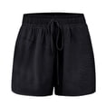 thumbnail image 4 of MIXUE Shorts For Women Summer Solid Color Casual Fashion Lace Up Loose Womens Shorts Holiday Wear,Black,L, 4 of 4