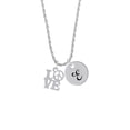 thumbnail image 2 of Delight Jewelry Love with Peace Sign Silvertone Script Initial Disc - E - Charm Necklace, 20"+3", 2 of 4